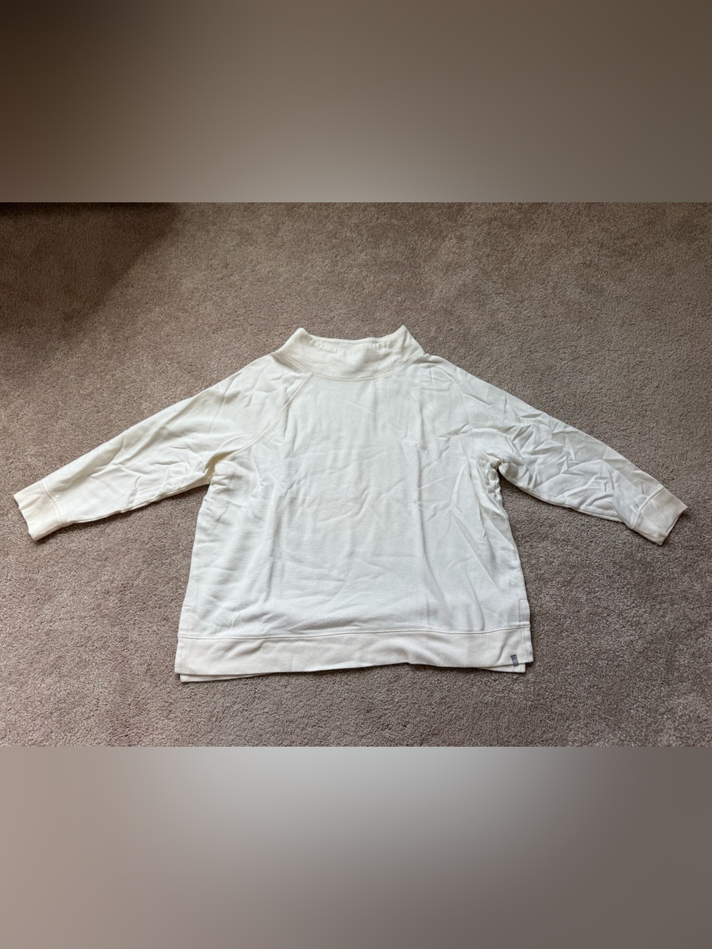 T by Talbots | Ivory Mock Neck Fleece Pullover Sweatshirt | Size: 2X